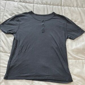 All Saints Blue Henley Tee